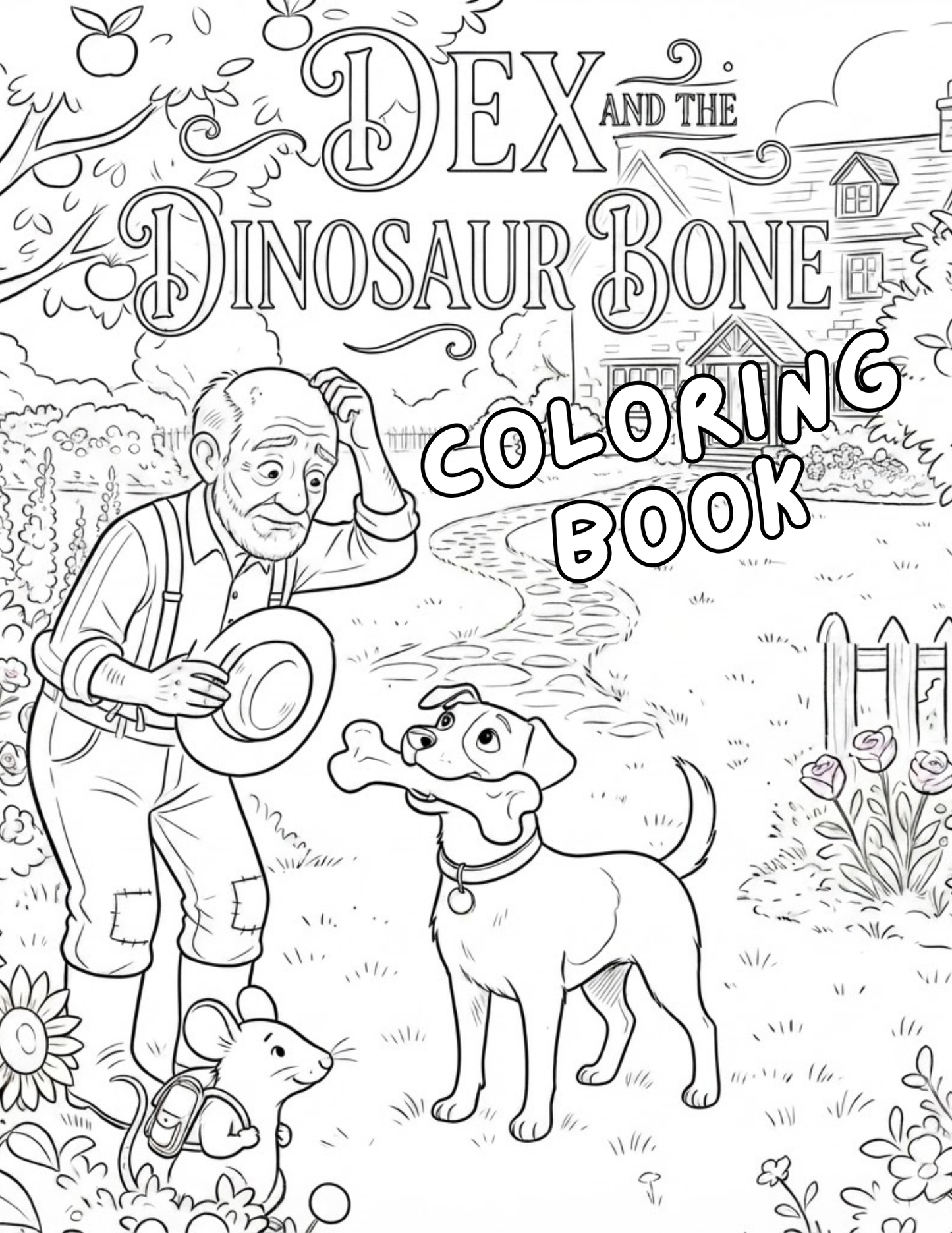 Dex and the Dinosaur Bone – PDF Coloring Book