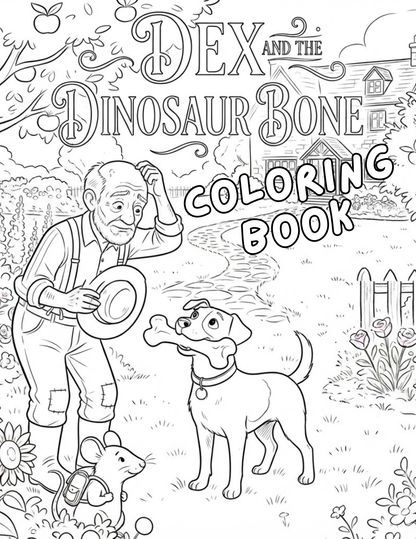 Dex and the Dinosaur Bone – PDF Coloring Book